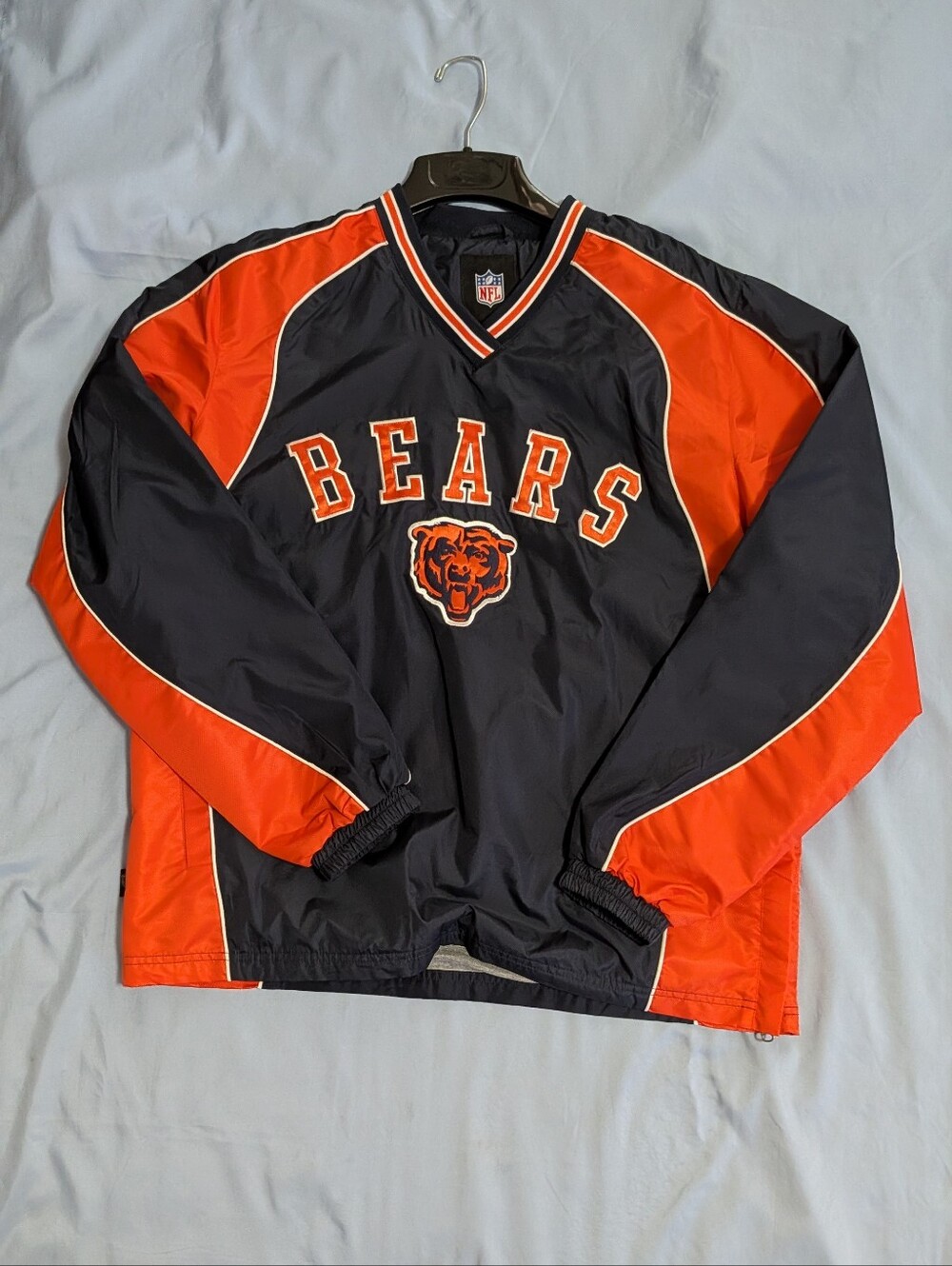 VTG Chicago Bears Windbreaker Pullover Jacket NFL G-III Top Player V-Neck M